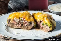Pork and Cheese Stuffed Portobello Mushrooms: Savory Baked Recipe