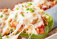 Stuffed Bell Peppers with Rice and Savory Ground Beef Filling