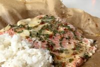 Garlic Butter Baked Salmon En Papillote