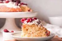 Moist Raspberry Olive Oil Cake with Lemon Glaze