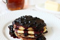 Lemon Ricotta Pancakes with Fresh Blueberry Sauce