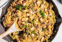 Creamy Parmesan Chicken & Mushroom Orzo (One-Pot Recipe)