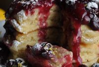 Lemon Ricotta Pancakes with Fresh Blueberry Sauce