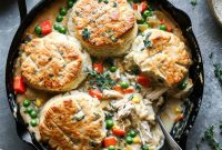 Leftover Turkey Pot Pie with Flaky Biscuit Topping