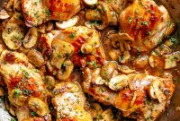 Garlic Mushroom Chicken Thighs Recipe — Savory One-Pan Dinner