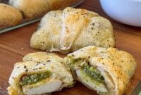 Flaky Crescent Rolls Stuffed with Basil Pesto