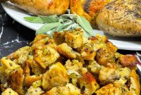 Spatchcocked Turkey with Savory Herb Stuffing