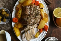 Greek Lemon-Roasted Pork with Crispy Lemon Potatoes
