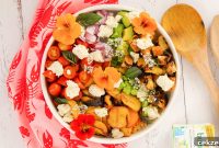Grilled Corn, Peach & Boursin Salad with Hot Honey Vinaigrette