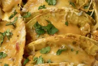 Crispy Baked Chicken Tacos with Cheesy Tex-Mex Filling