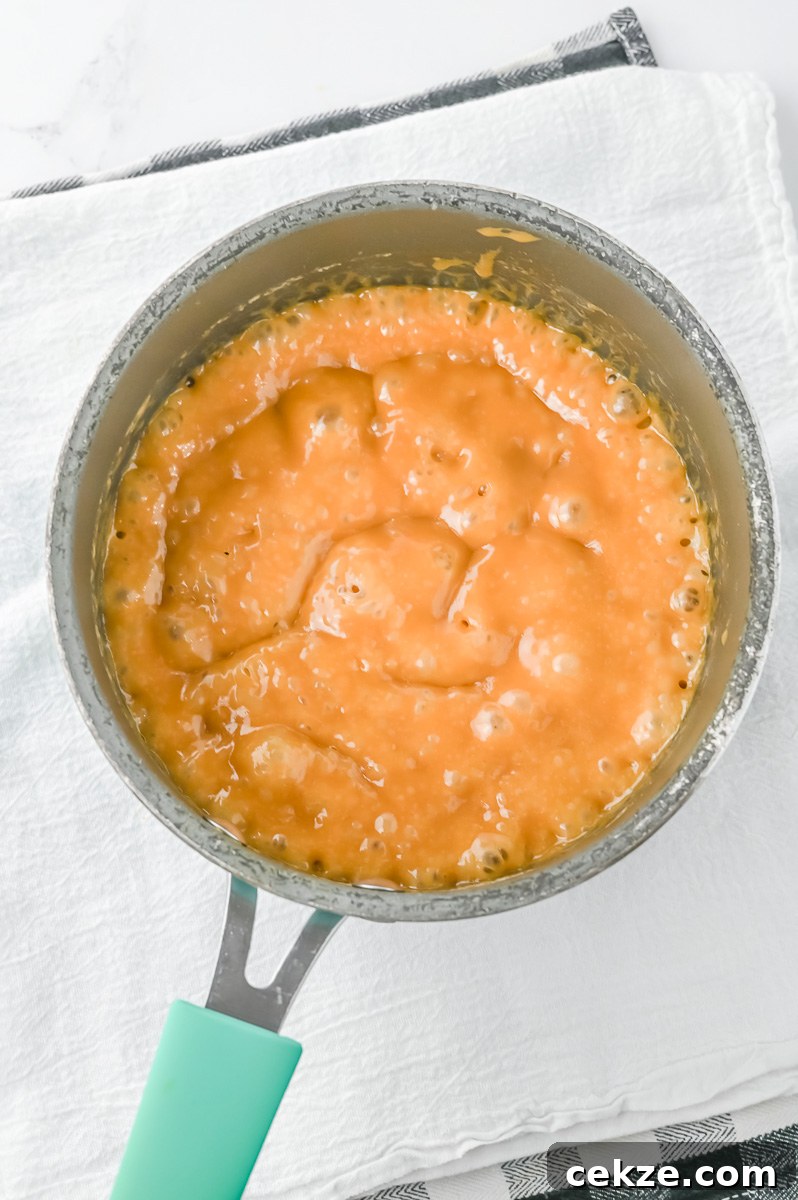 Brown sugar and butter in saucepan.