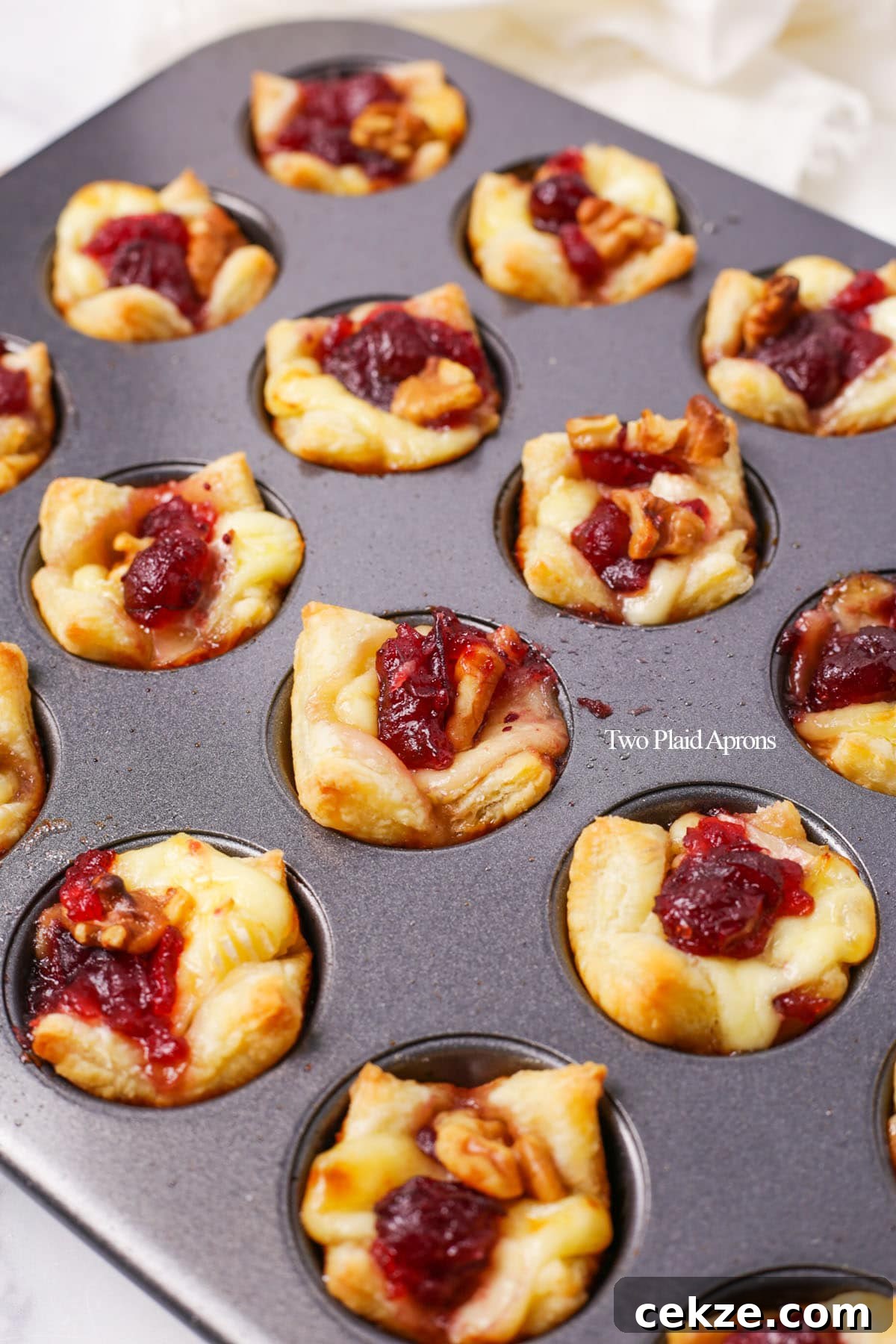 Cranberry Brie Bites: Mini Appetizers for Holidays & Parties 11 Bite cross-section