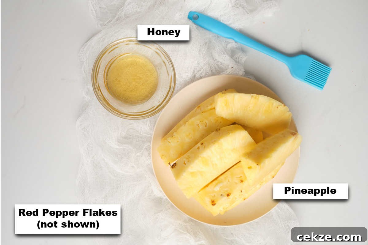 the ingredients for making air fryer pineapple
