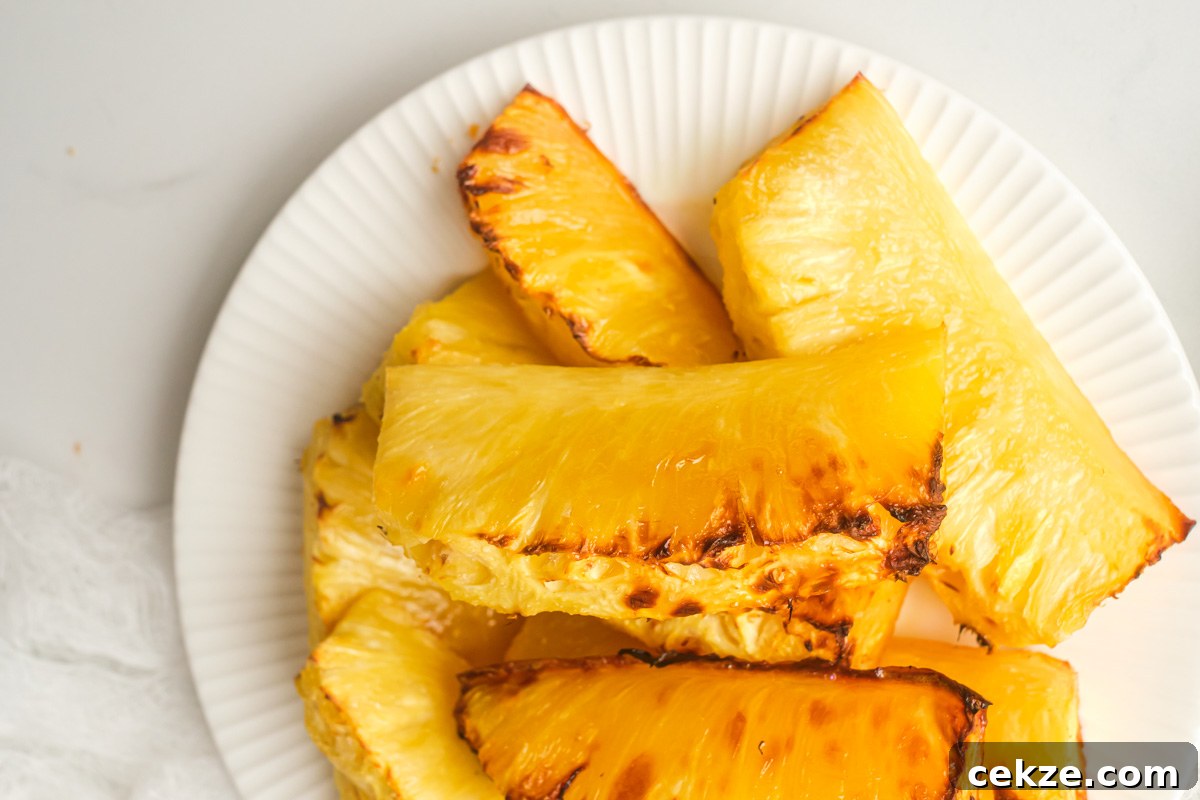 the completed air fryer pineapple recipe