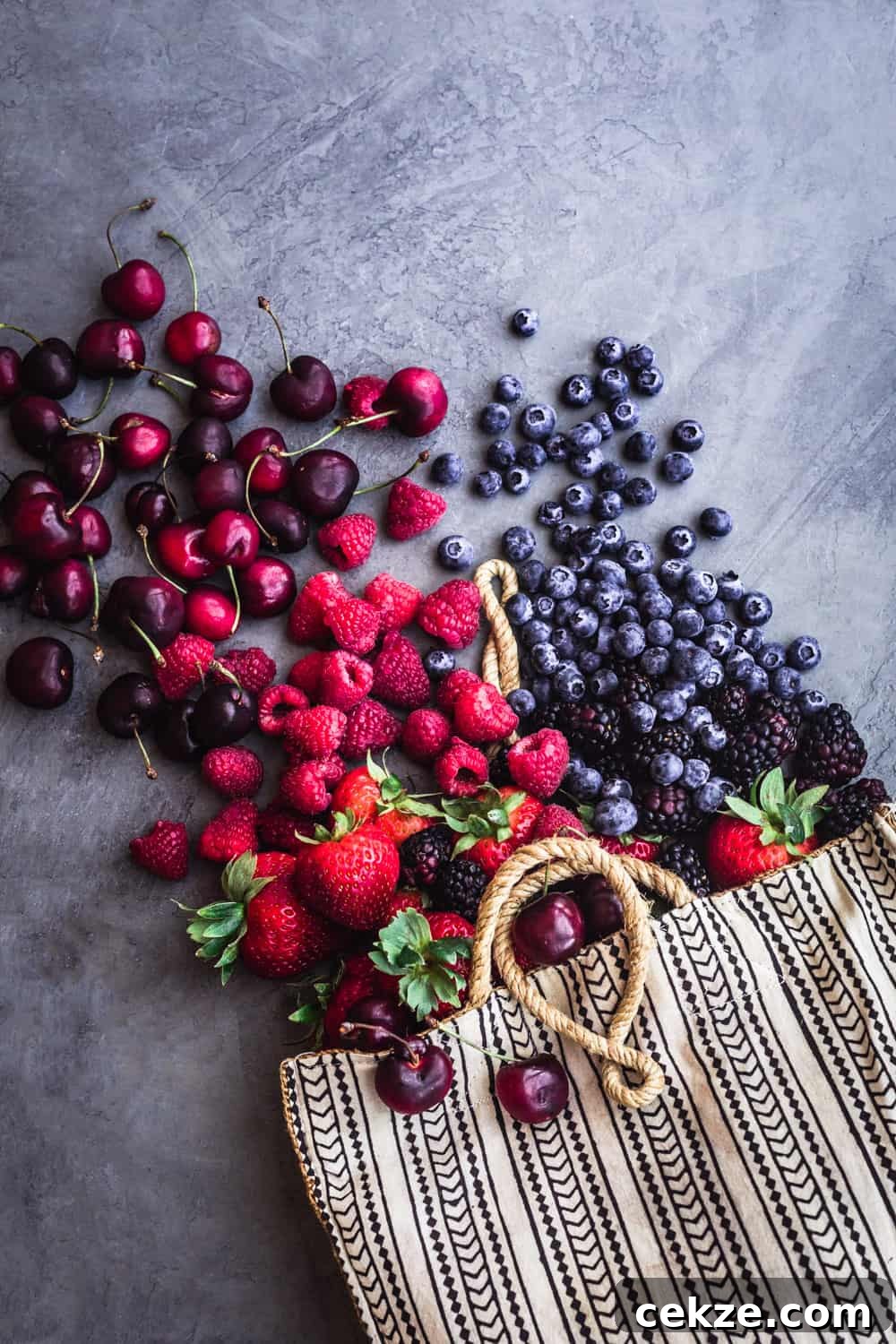 basket filled with farmers market fresh berries.
