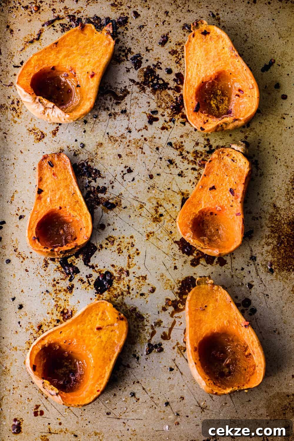 roasted butternut squash, just out of the oven to be used in the farmers market salad