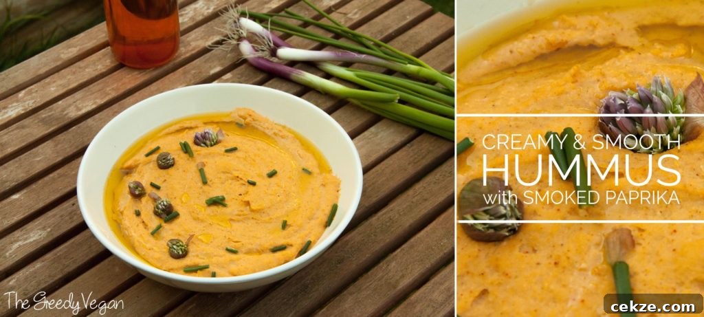 creamy hummus with smoked paprika