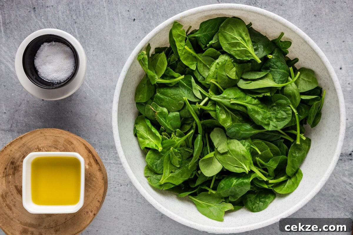 Ingredients for Crispy Air Fryer Spinach