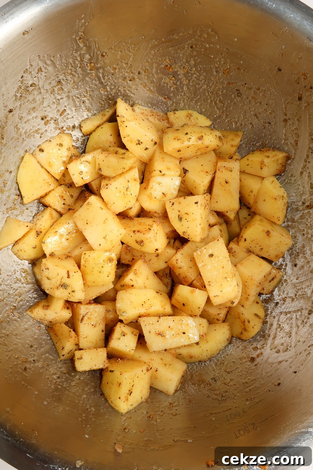 Garlic Butter Steak and Potatoes Skillet Recipe for Weeknights 6 potatoes mixed together