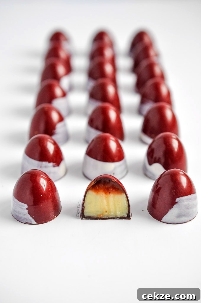 Berry Carambola Cheesecake Bites: Tropical Starfruit Dessert Bonbons 5 Berry Carambola Cheesecake Bonbons are an exquisite blend of silky cheesecake ganache, topped with sweet tangy carambola (starfruit) jam.