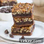 Chocolate Pecan Pie Bars Recipe — Fudgy Chocolate Pecan Bars 6 img 11047 5