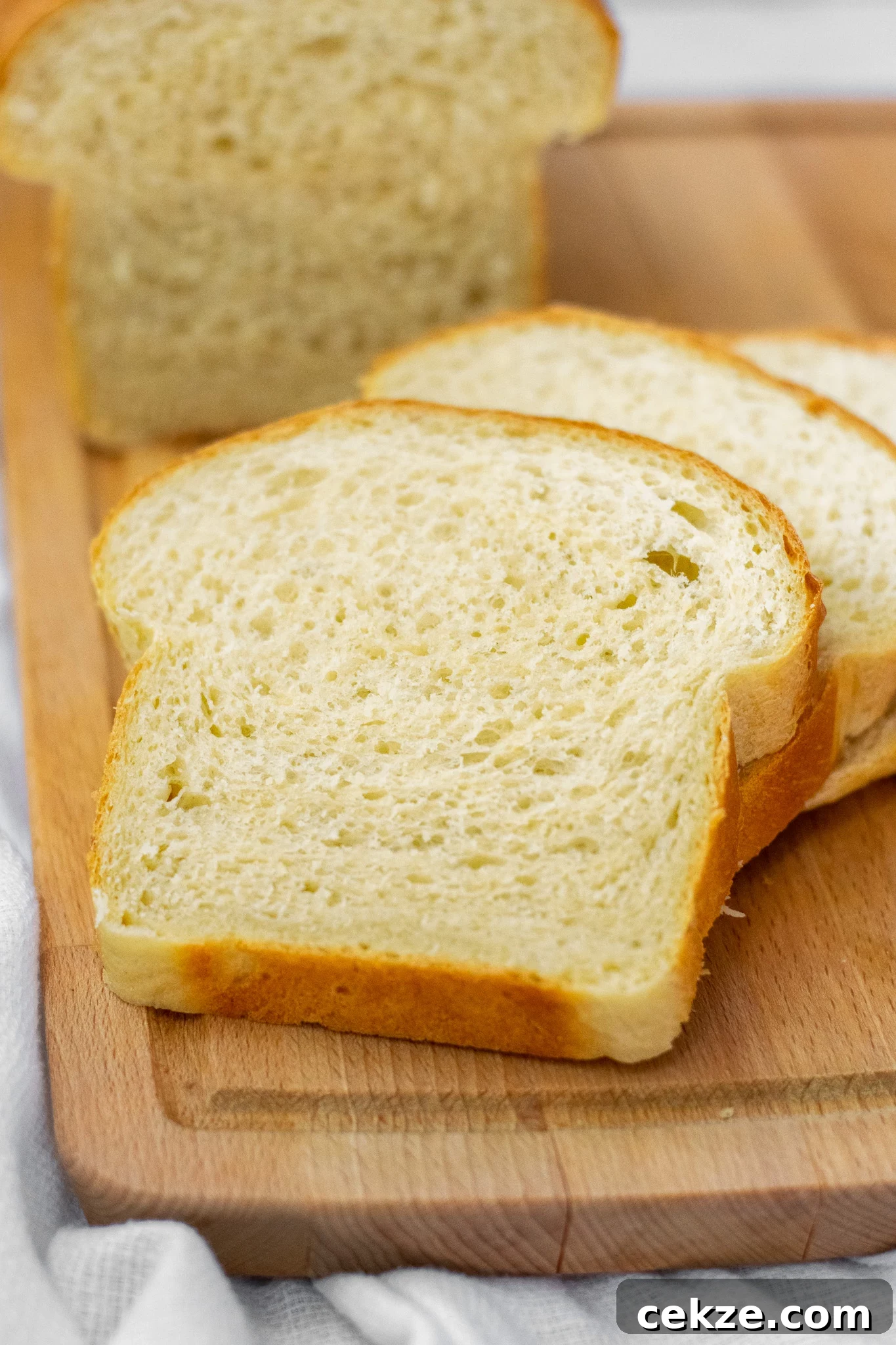 Slices of a loaf of potato bread.