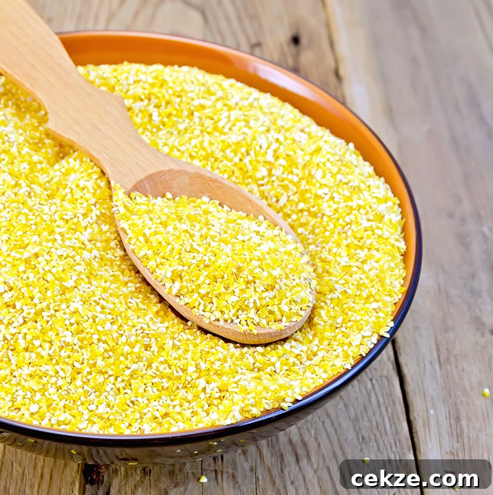 A bowl of raw grits.