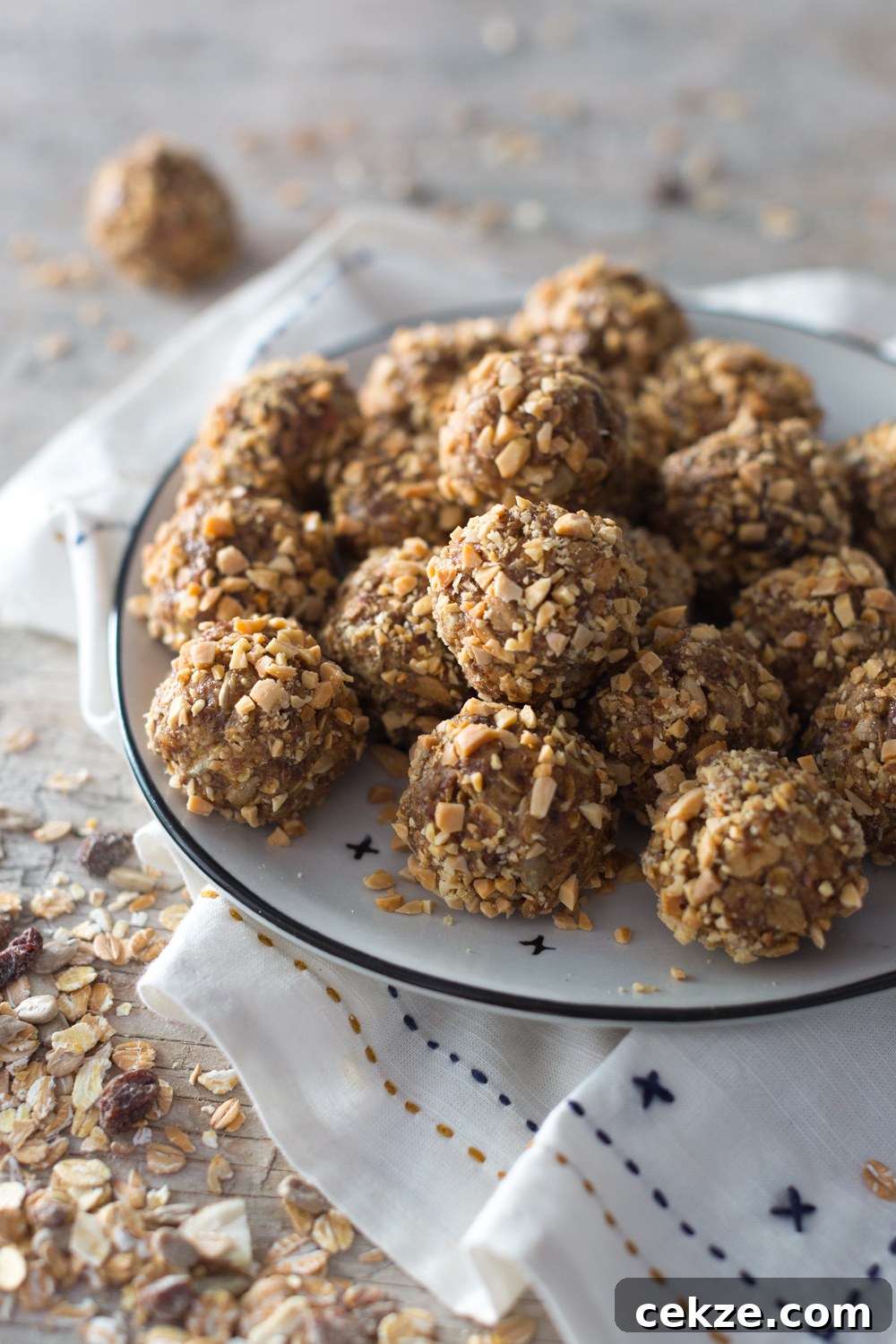 Plate of Muesli Almond Energy Balls