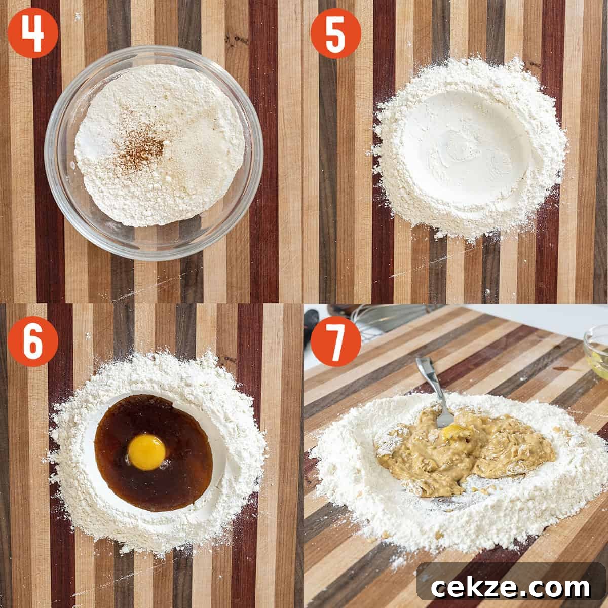 Authentic Cannoli Dip with Homemade Cannoli Chips 8 Mixing flour, egg, and marsala for cannoli chips.