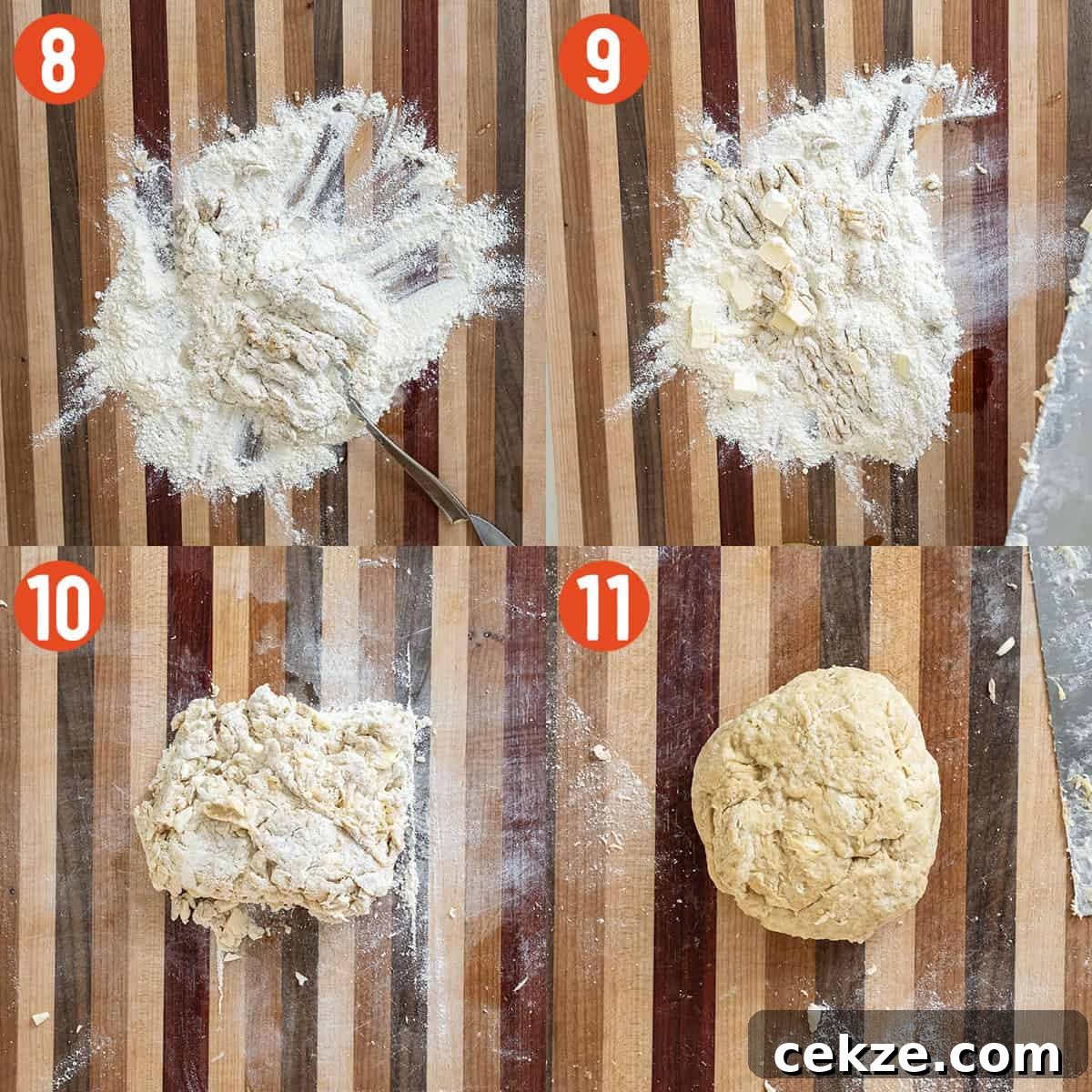 Authentic Cannoli Dip with Homemade Cannoli Chips 9 Chopping and kneading dough.