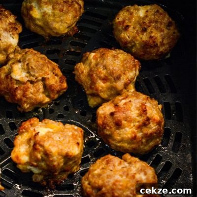 Air fryer sausage balls