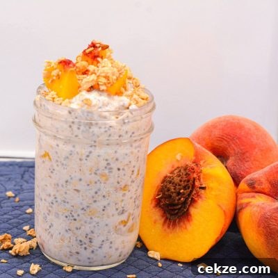 Peaches and cream overnight oats