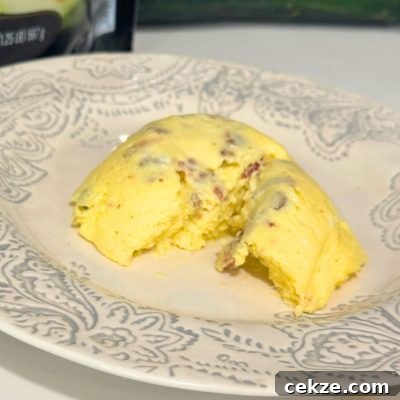 Microwave cottage cheese egg bites