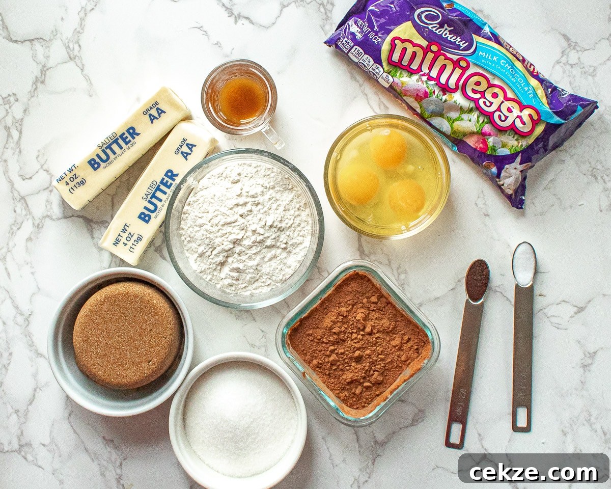 mini egg brownies ingredients