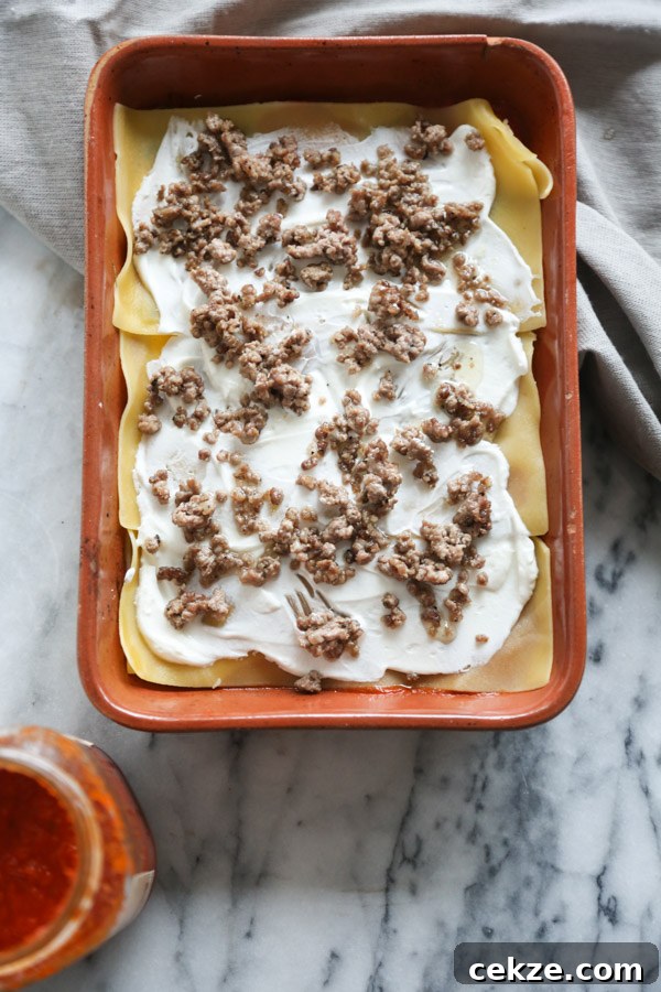Greek lasagna serving