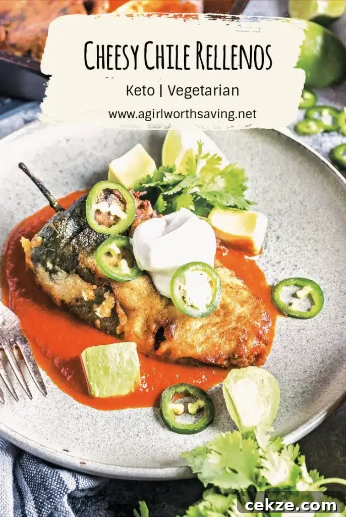 Plated keto chile rellenos