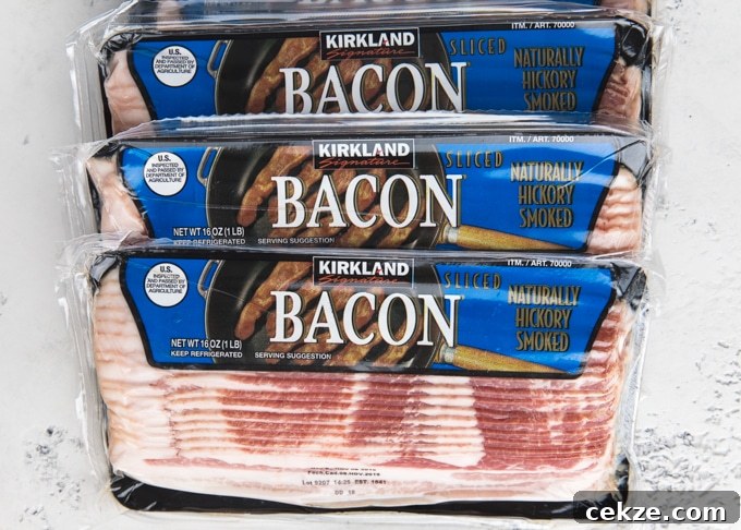4 packages of kirkland hickory smoked bacon