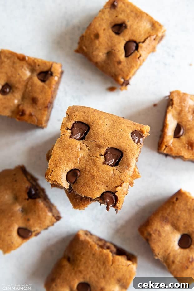 25 Must-Try Recipes from 2020: Top Fan Favorites 12 overhead shot of healthy almond butter blondies on a kitchen counter