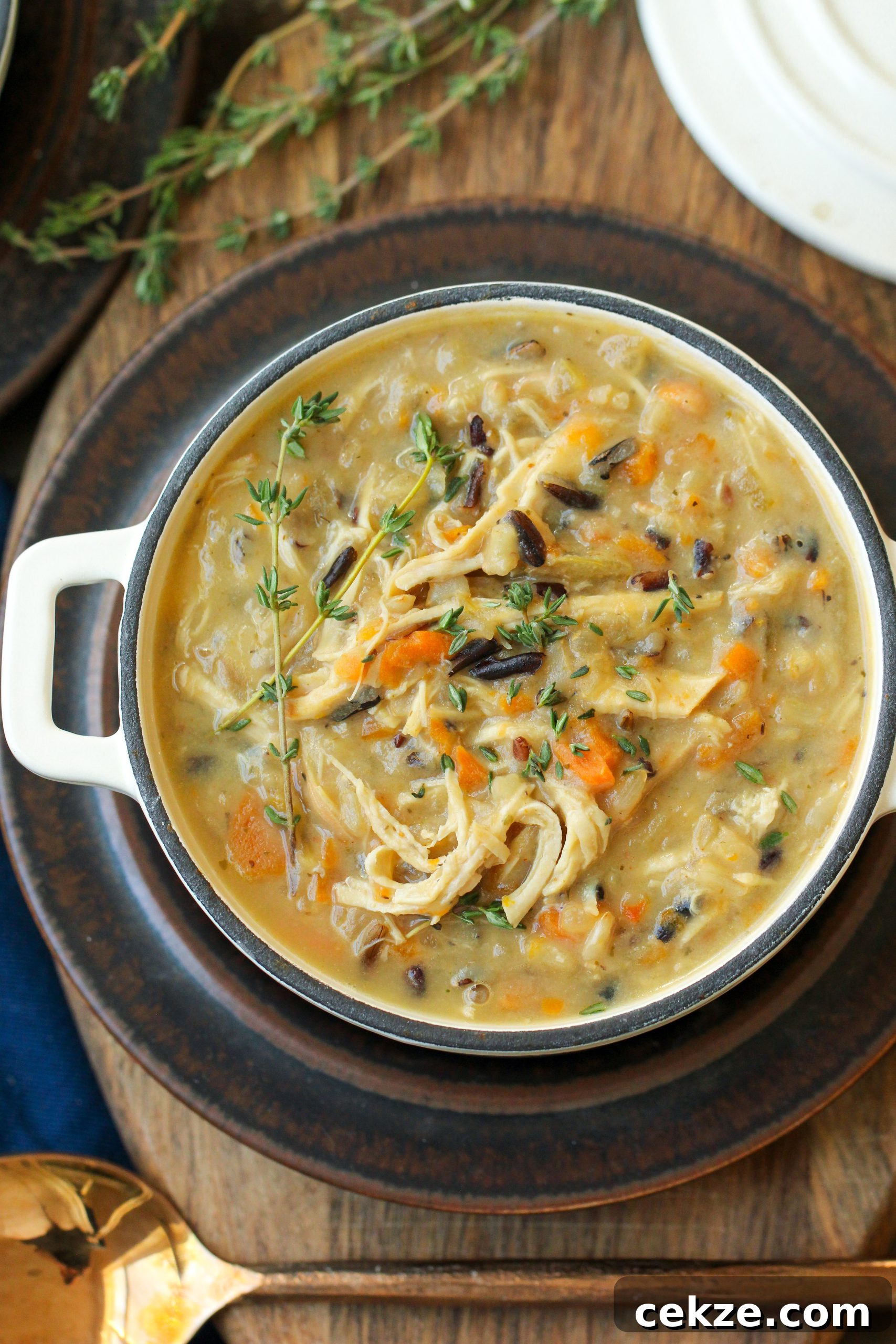 Chicken Wild Rice Soup - Gluten-free, dairy-free, and naturally nut-free and egg-free. An EASY allergen-friendly soup you can cook in the Instant Pot, slow cooker, or on the stove. Filled with 28 grams of protein per serving!