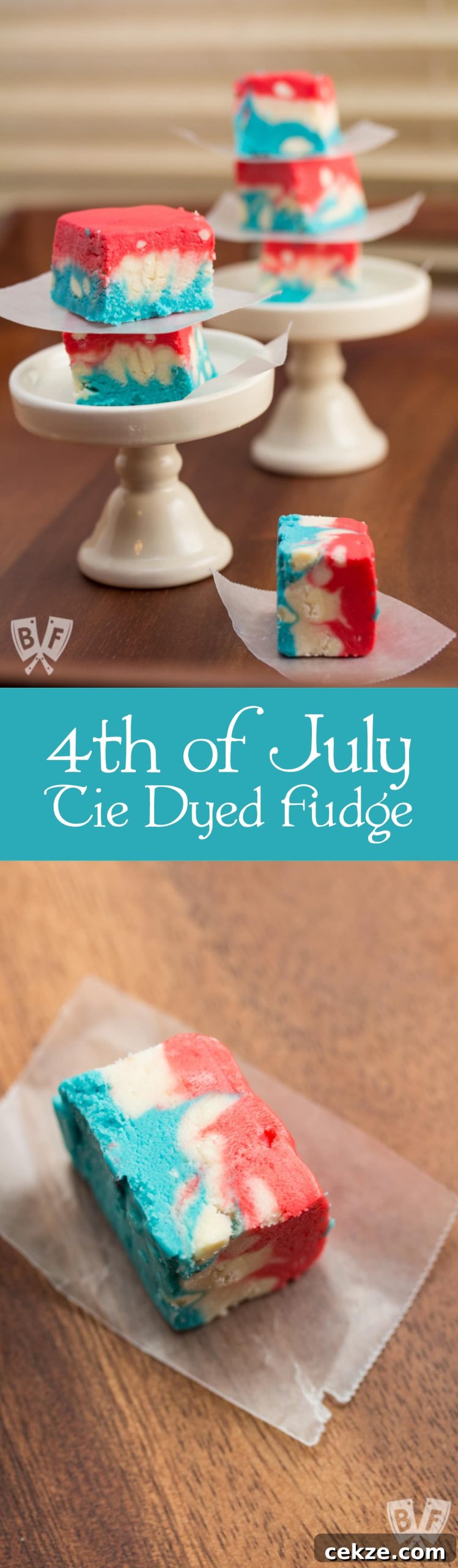 4th of July Tie Dyed Fudge