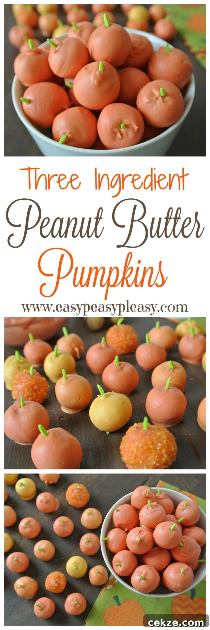 Easy 3 Ingredient Peanut Butter Pumpkins