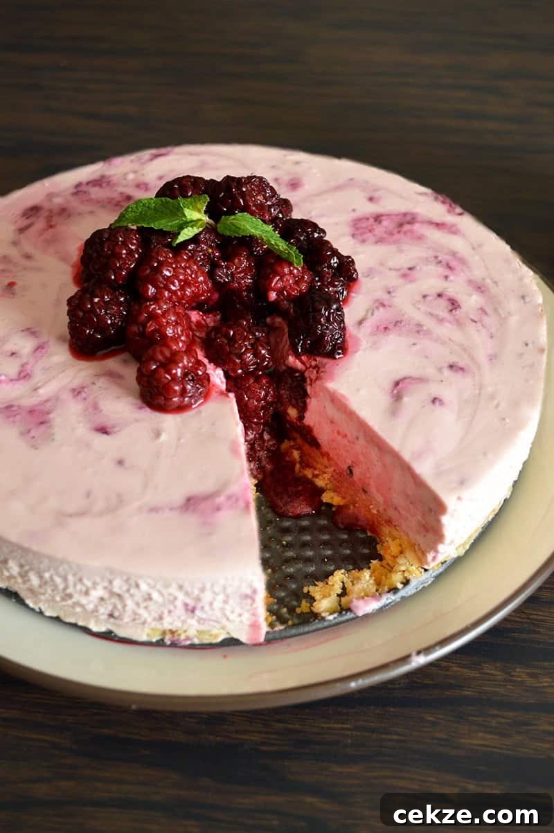No-Bake Blackberry Cheesecake Recipe with Creamy No-Bake Filling 2 blackberry cheesecake 4