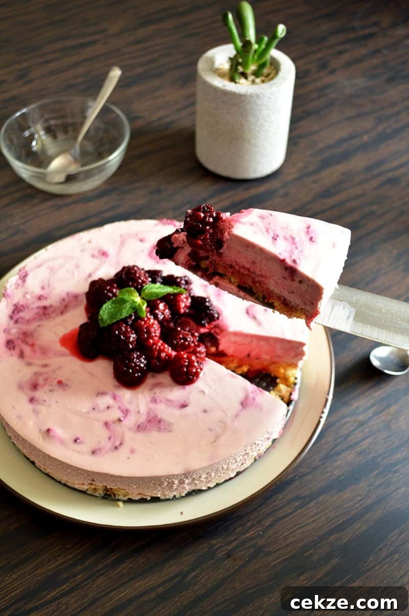 No-Bake Blackberry Cheesecake Recipe with Creamy No-Bake Filling 7 blackberry cheesecake 2