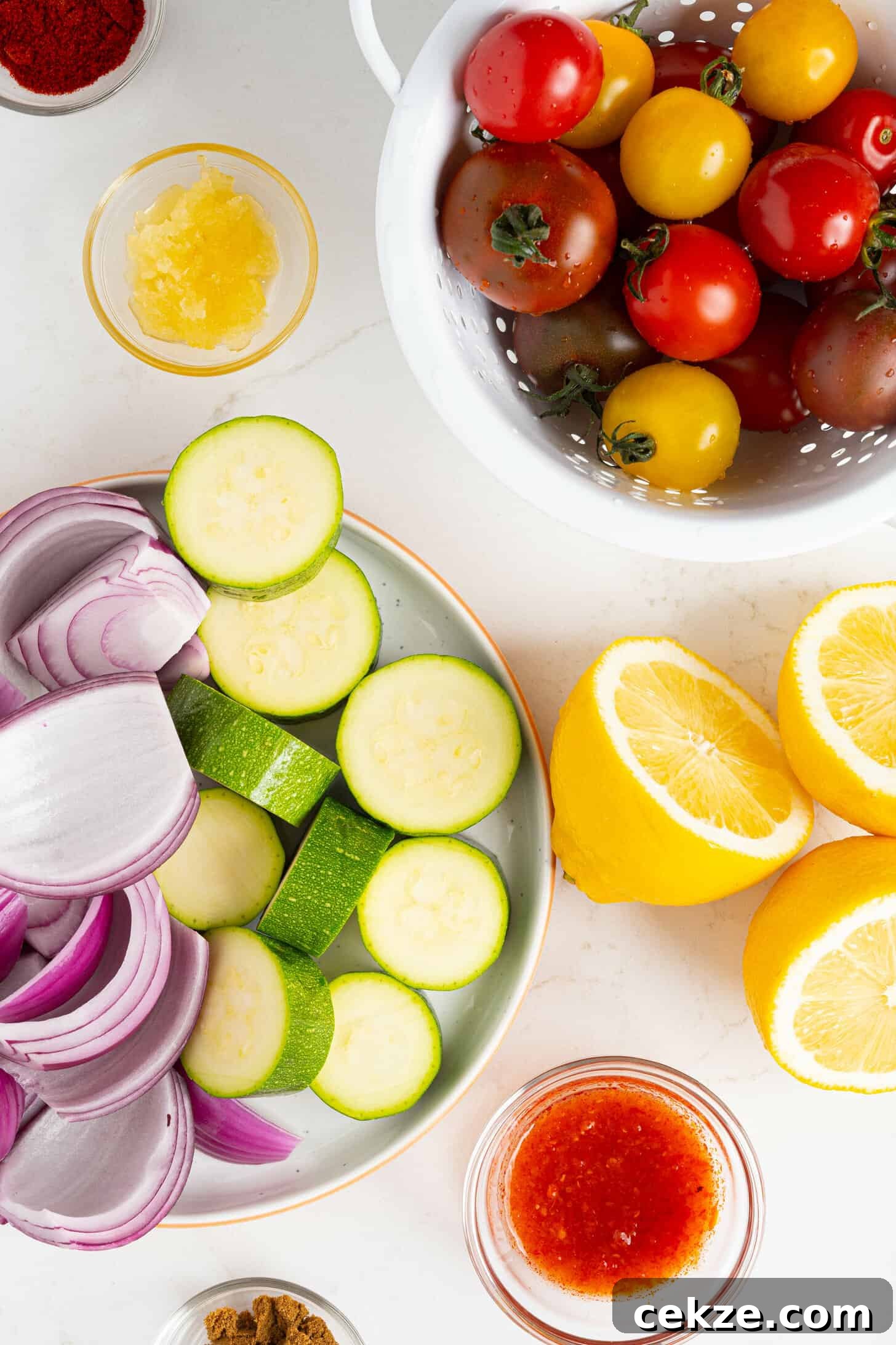 ingredients to make harissa chicken skewers