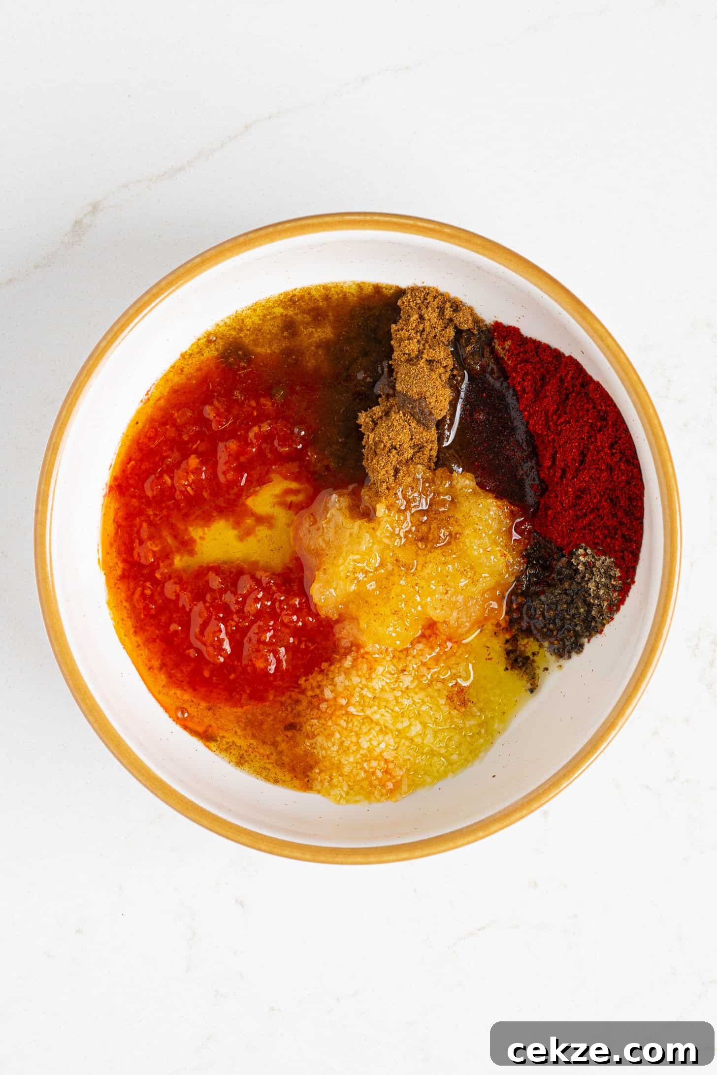 a bowl of harissa marinade