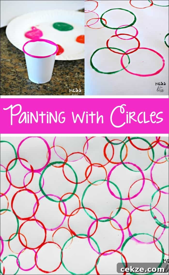 Your kids will be surprised when they see the eye catching art they can create when painting with circles.
