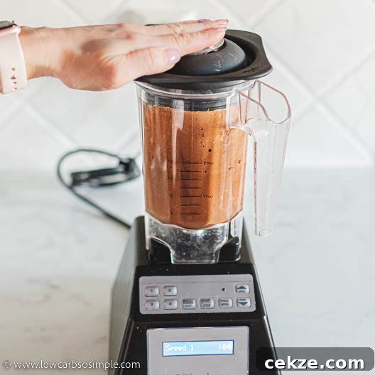 Decadent 5-Ingredient Keto Blender Chocolate Mousse 11 Blending until Smooth | Low-Carb, So Simple