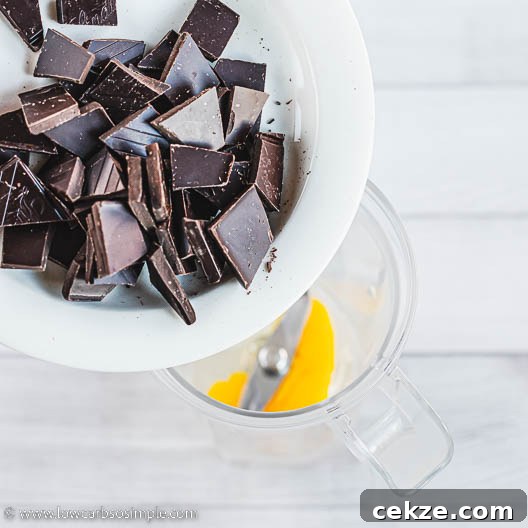 Decadent 5-Ingredient Keto Blender Chocolate Mousse 5 Adding Chopped Chocolate | Low-Carb, So Simple