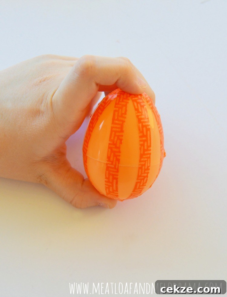orange easter egg with orange washi tape