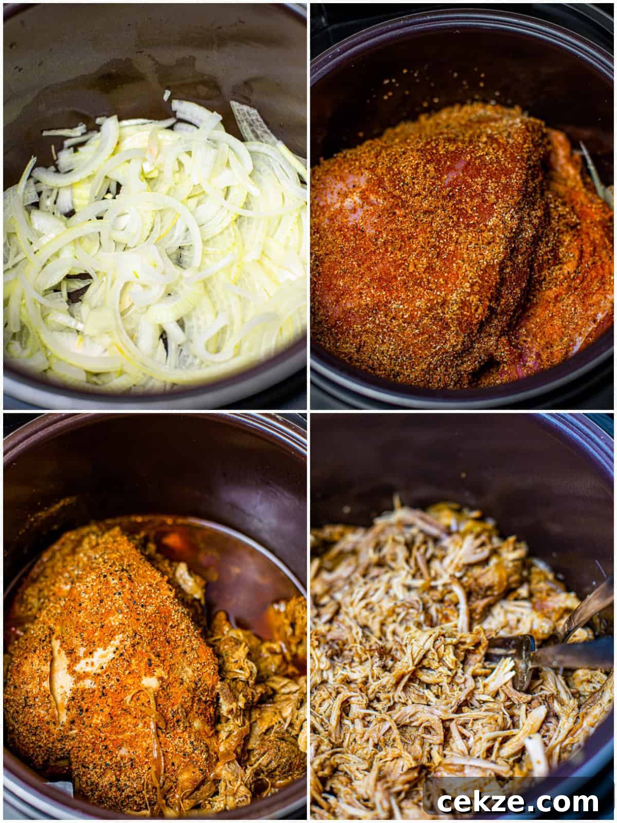 Tender Slow Cooker Pulled Pork Recipe for Sandwiches 5 Step by step photos on how to make Crock Pot Pulled Pork